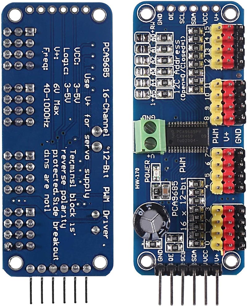 hiBCTR 10 Pieces of PCA9685 16-Channel 12-bit PWM Servo Motor Driver IIC Modules, Suitable for Arduino Robots. - Image 2